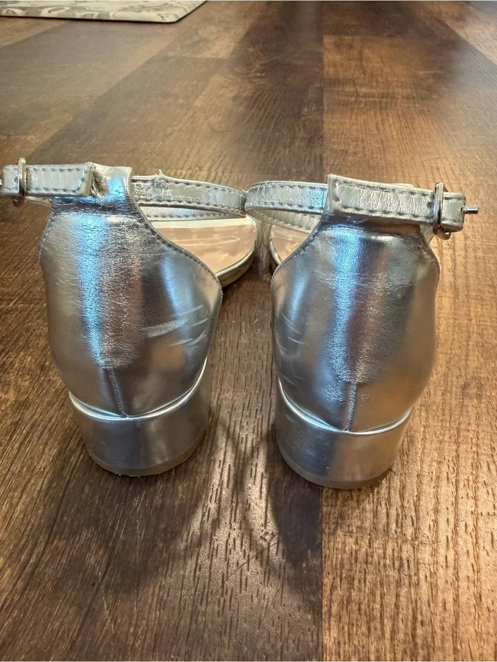 Steve Madden Silver Floral Ankle-Strap Sandals with Rhinestone Flowers